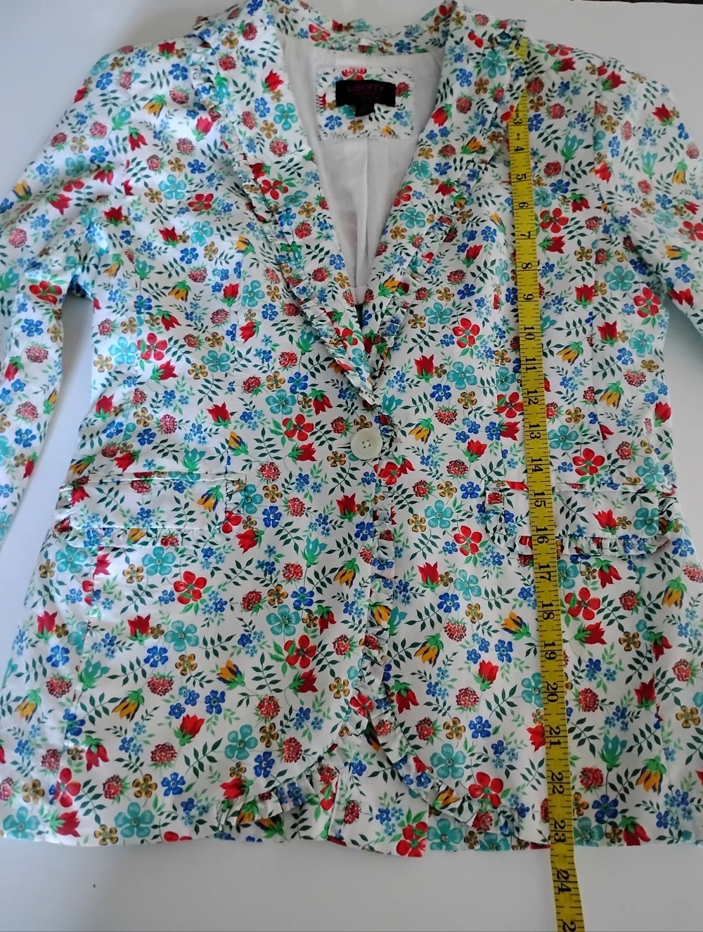 J. Crew Liberty Art Fabric Edenham Blazer Micro Ruffle Floral Classic Size 4